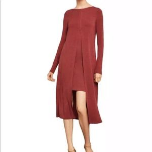BCBG Maxazria Ayana Front Slit Midi Layered dress Size XXS Brand New with Tags